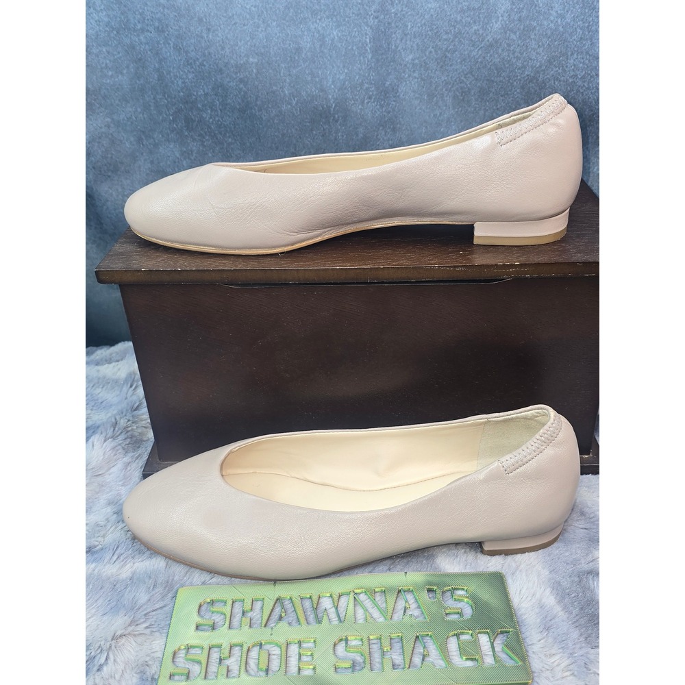 Cole Haan Ballet Flats Beige Leather Grand.OS Round Toe Women Size 8.5 B